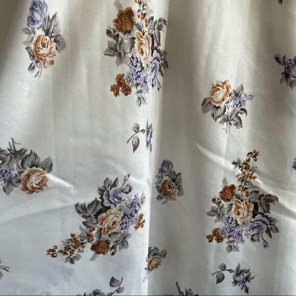 LINEA D’ORO Sleeveless Floral Print Nightgown Nightdress Ivory L - Picture 5 of 8